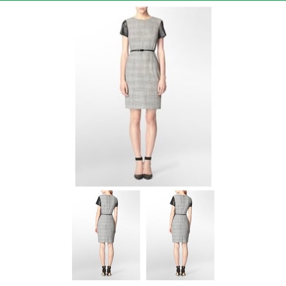Calvin Klein houndstooth and faux leather dress - Picture 4 of 4